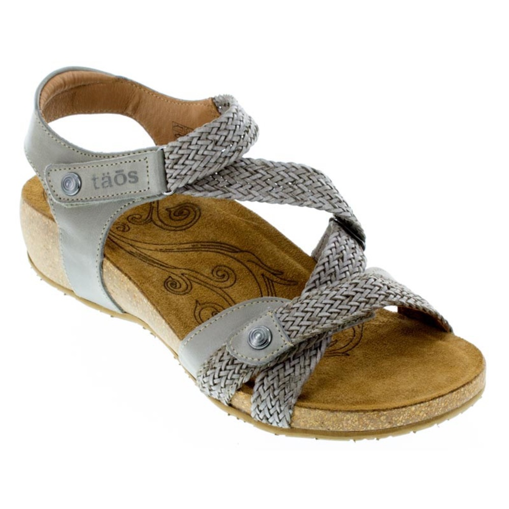 Taos Trulie Light Grey Leather Comfort Sandals